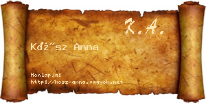 Kósz Anna névjegykártya